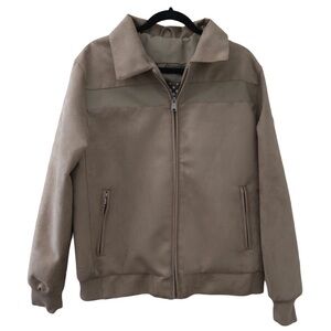 VG World Collection Tan Suede Jacket Vegan Leather Moto‎ Made in Italy Italia